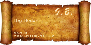 Iby Bodor névjegykártya
